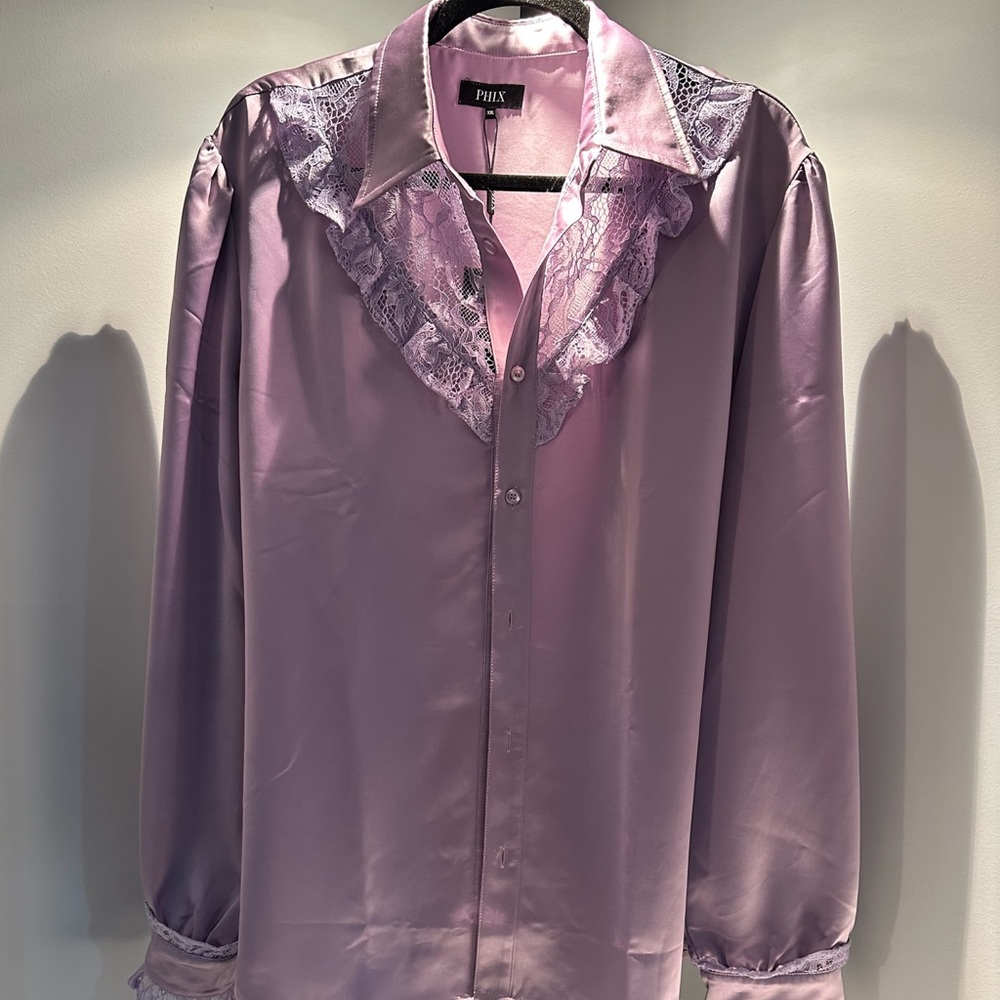 Men’s satin button up top